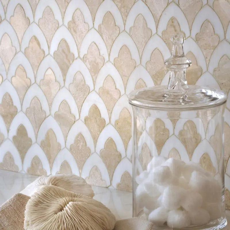 Royal Beige Multi Finish Sophia Marble Mosaics 8 3/4x13 1/2