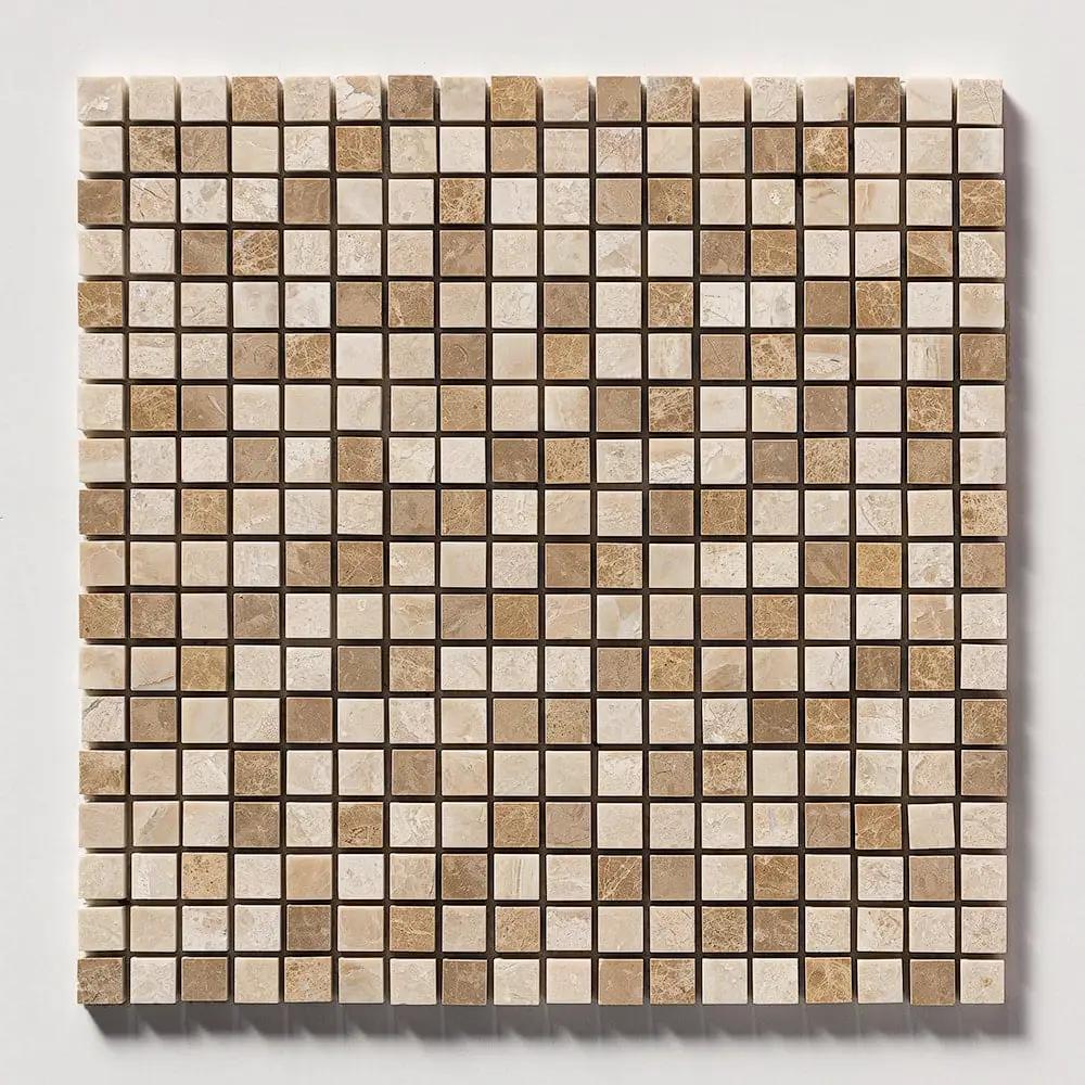 Royal Beige Polished 5/8x5/8 Marble Mosaics 12x12
