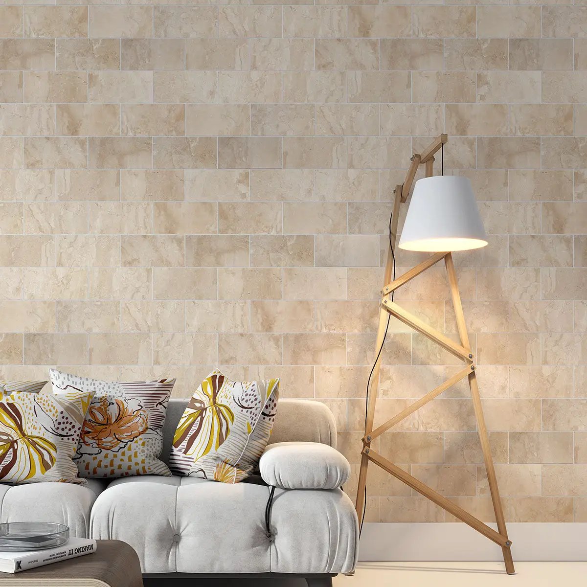 Royal Beige Polished Marble Tiles 6x12