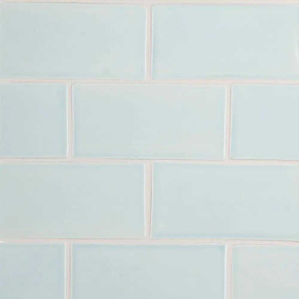 Seafoam Glossy Subway Ceramic Tiles 3x6