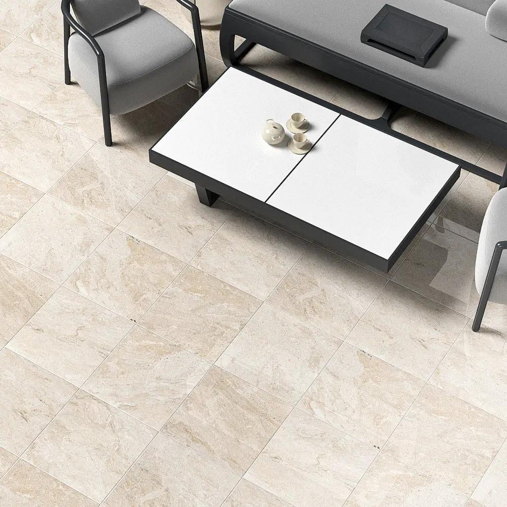 Royal Beige Polished Marble Tiles 18x18