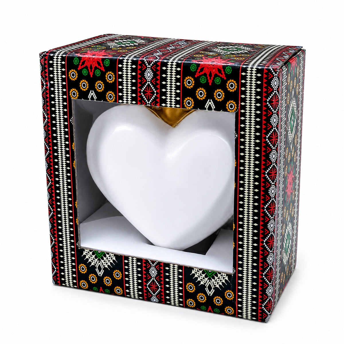 Sparkling Daisy Meadow Vista Jeweled Glass Heart Ornament