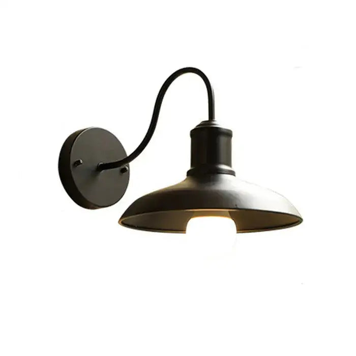 Rustic black gooseneck light fixture outdoor garage wall sconce