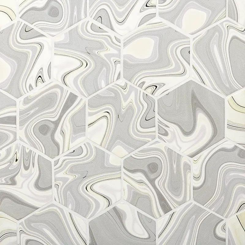 Saturn Glossy Hexagon 5 Ceramic Tiles 5