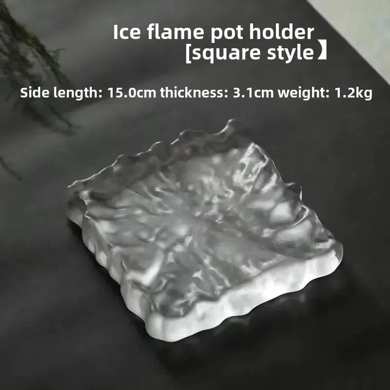 Scalloped crystal glass coaster and jewelry display panel dining room