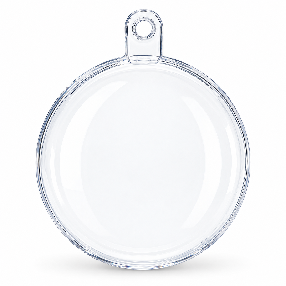 Set of 6 Mini Clear Plastic Ball Ornaments 1.92 Inches (49 mm)