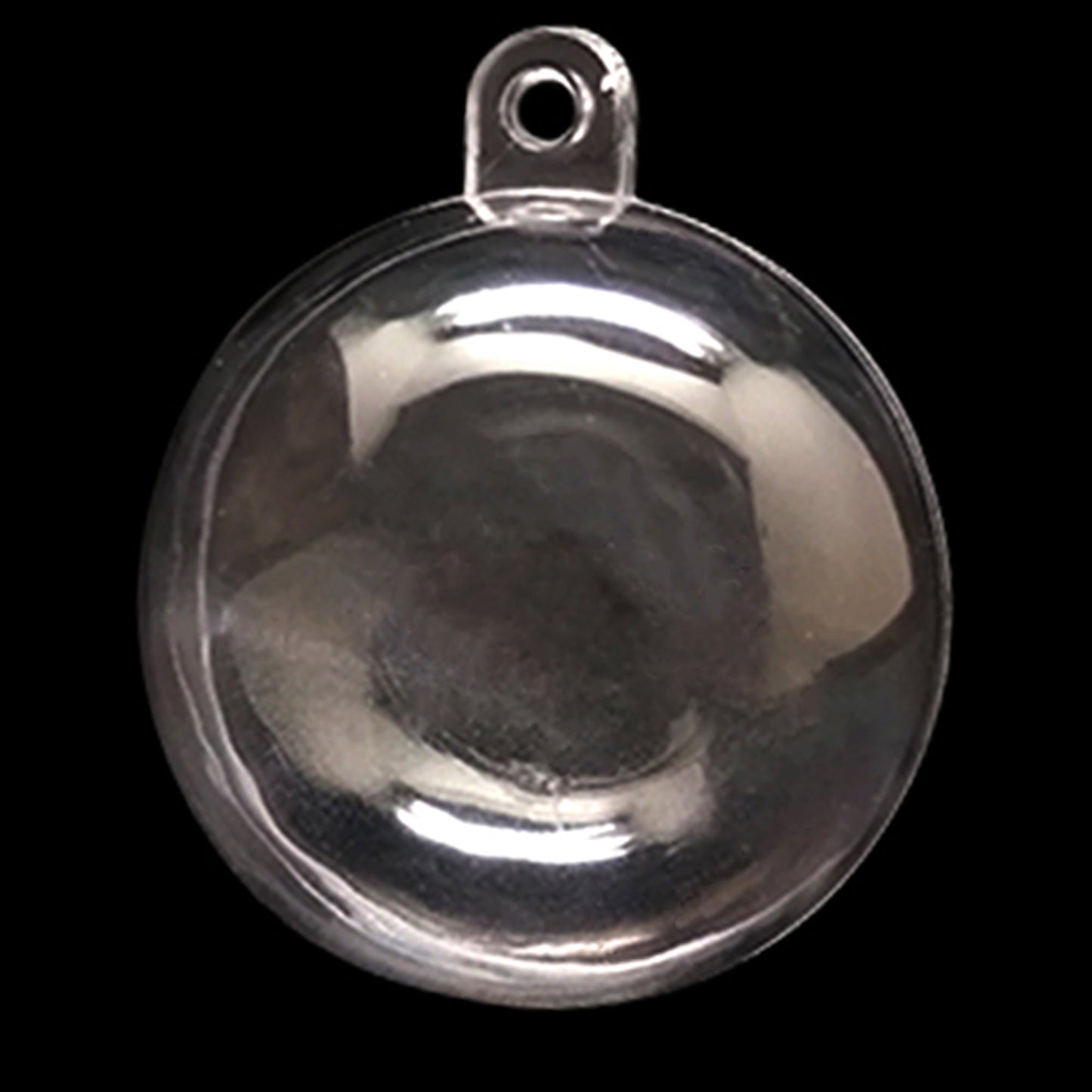 Set of 6 Mini Clear Plastic Ball Ornaments 1.92 Inches (49 mm)