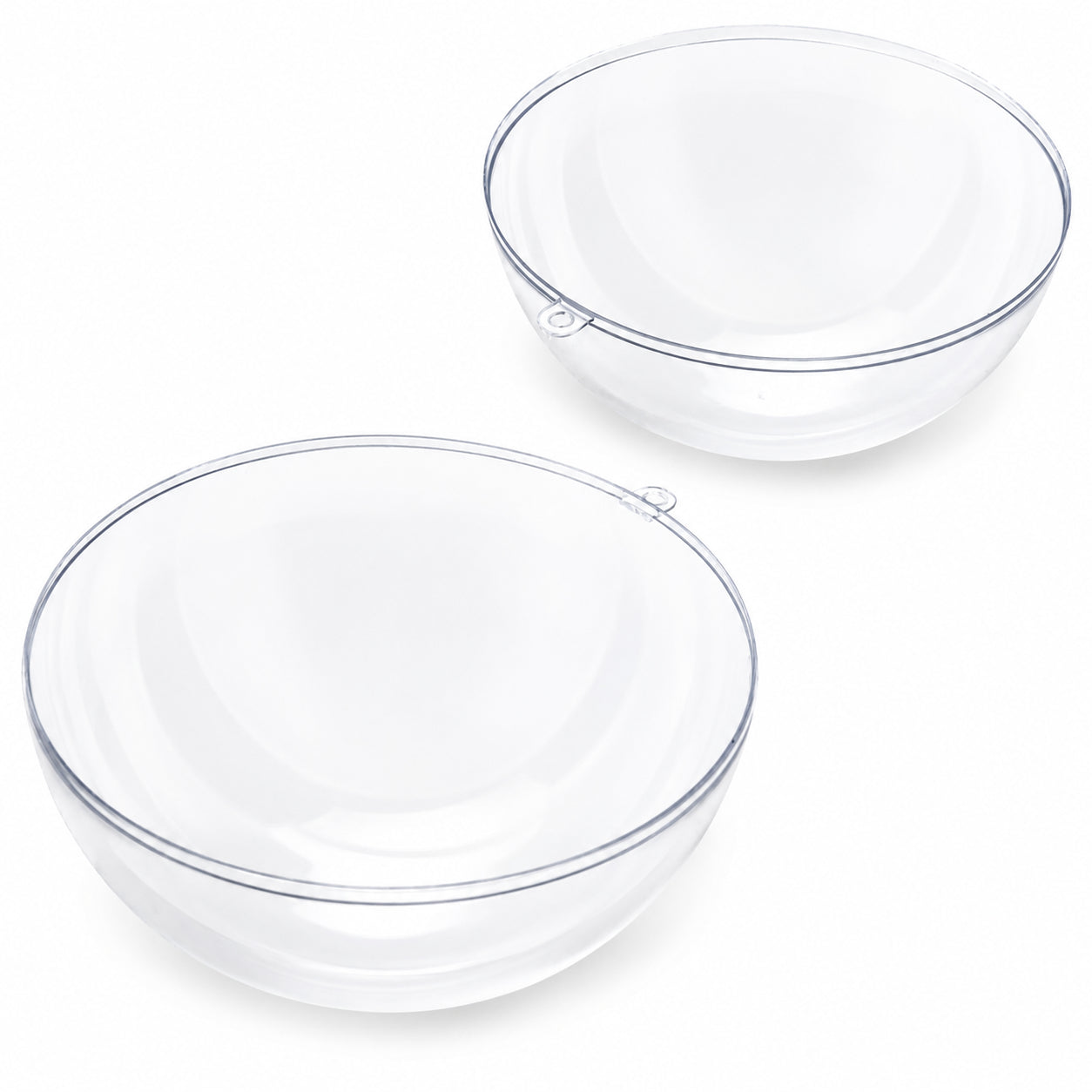 Set of 3 Clear Plastic Ball Ornaments 3.45 Inches (88 mm)
