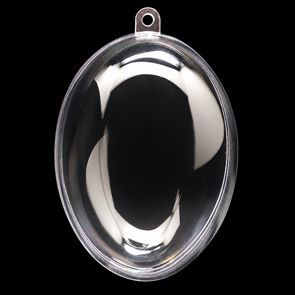 Set of 3 Clear Plastic Egg Ornaments 3.4 Inches (86 mm)