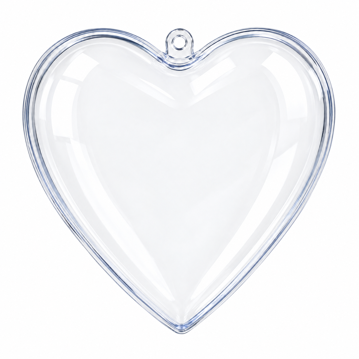 Set of 3 Clear Plastic Heart Ornaments 3.05 Inches