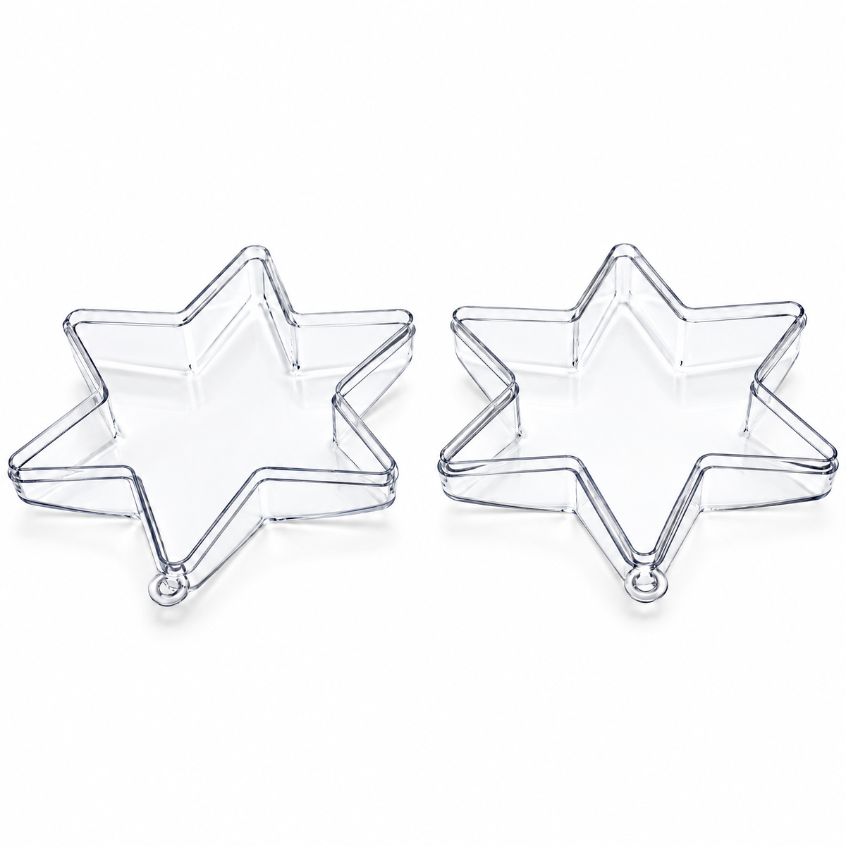 Set of 3 Clear Plastic Hexagon Ornaments 4 Inches