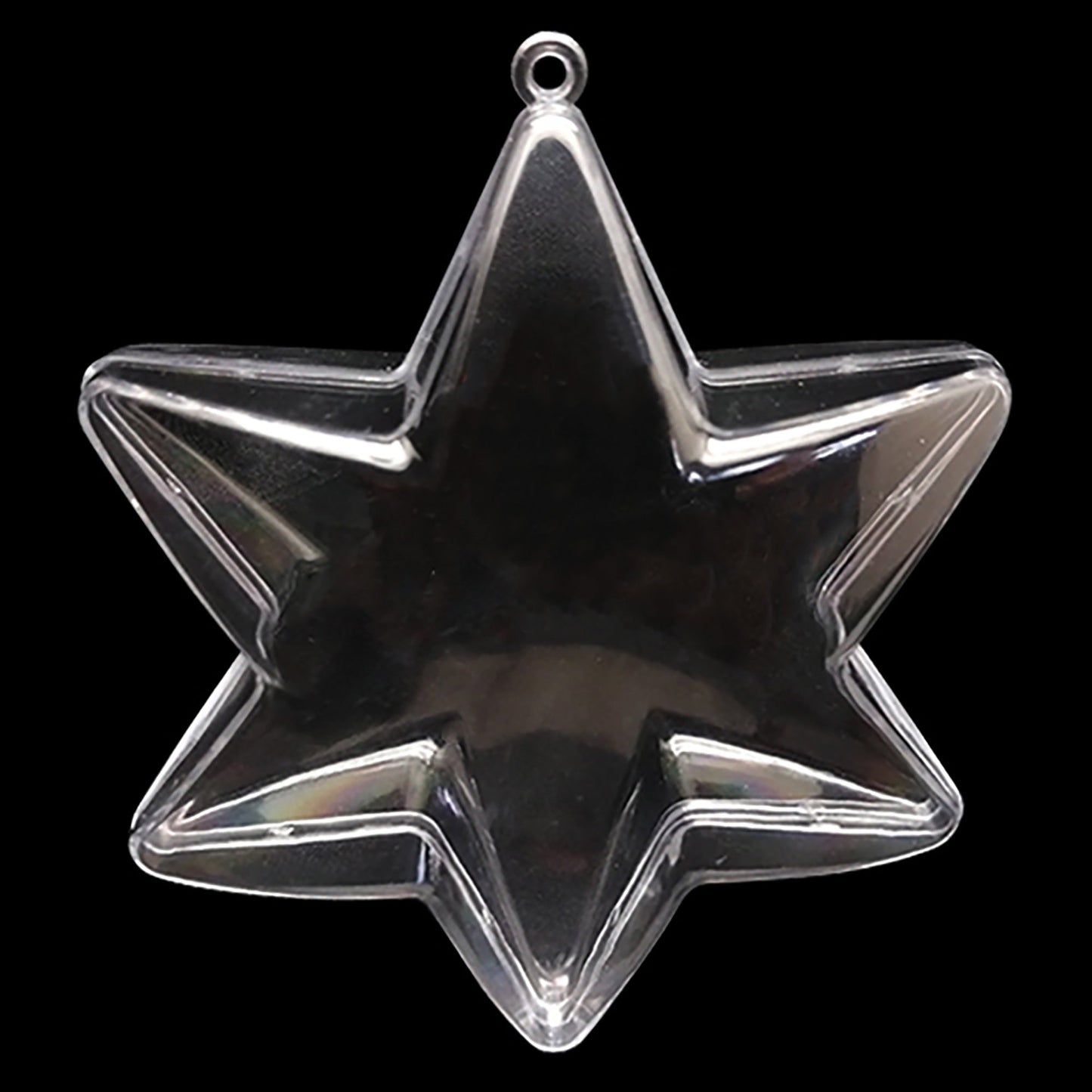 Set of 3 Clear Plastic Hexagon Ornaments 4 Inches