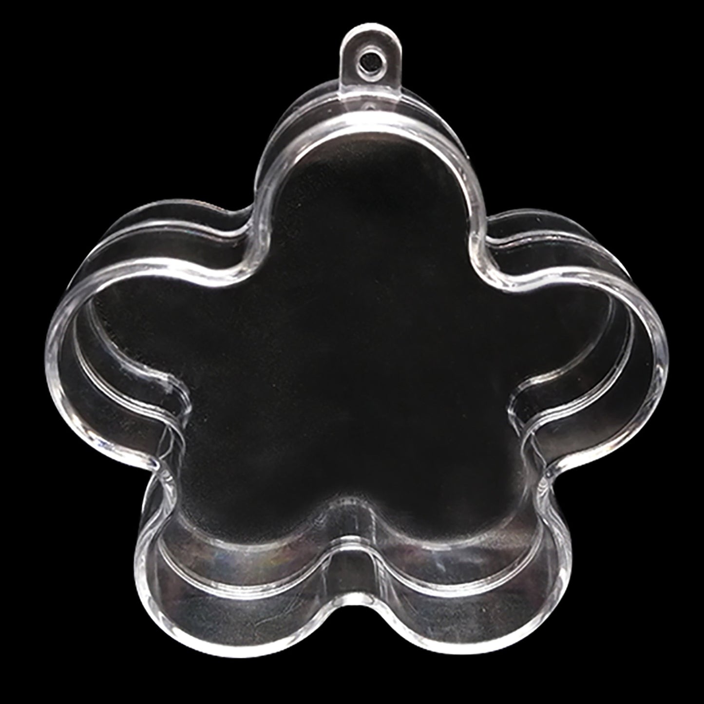 Clear Plastic Flower Ornament 3.55 Inches (90 mm)