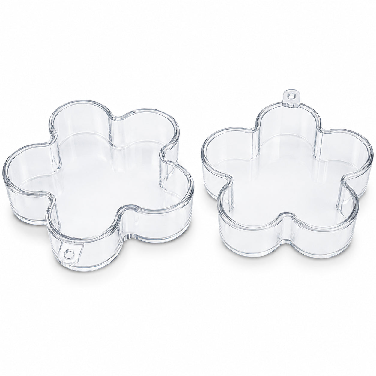 Clear Plastic Flower Ornament 3.55 Inches (90 mm)