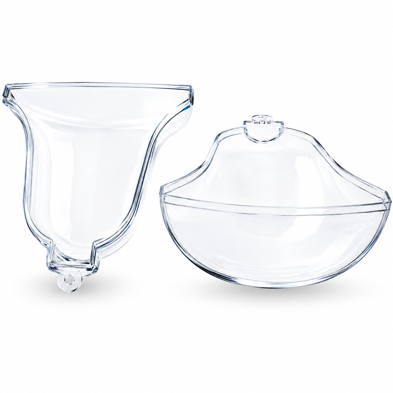 Set of 3 Clear Plastic Bell Ornaments 3.7 Inches (94 mm)