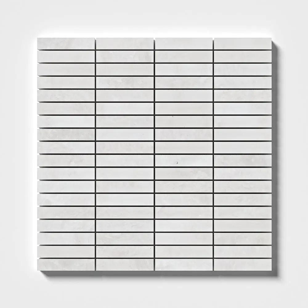 Siberian White Honed 5/8x3 Marble Mosaics 12x12