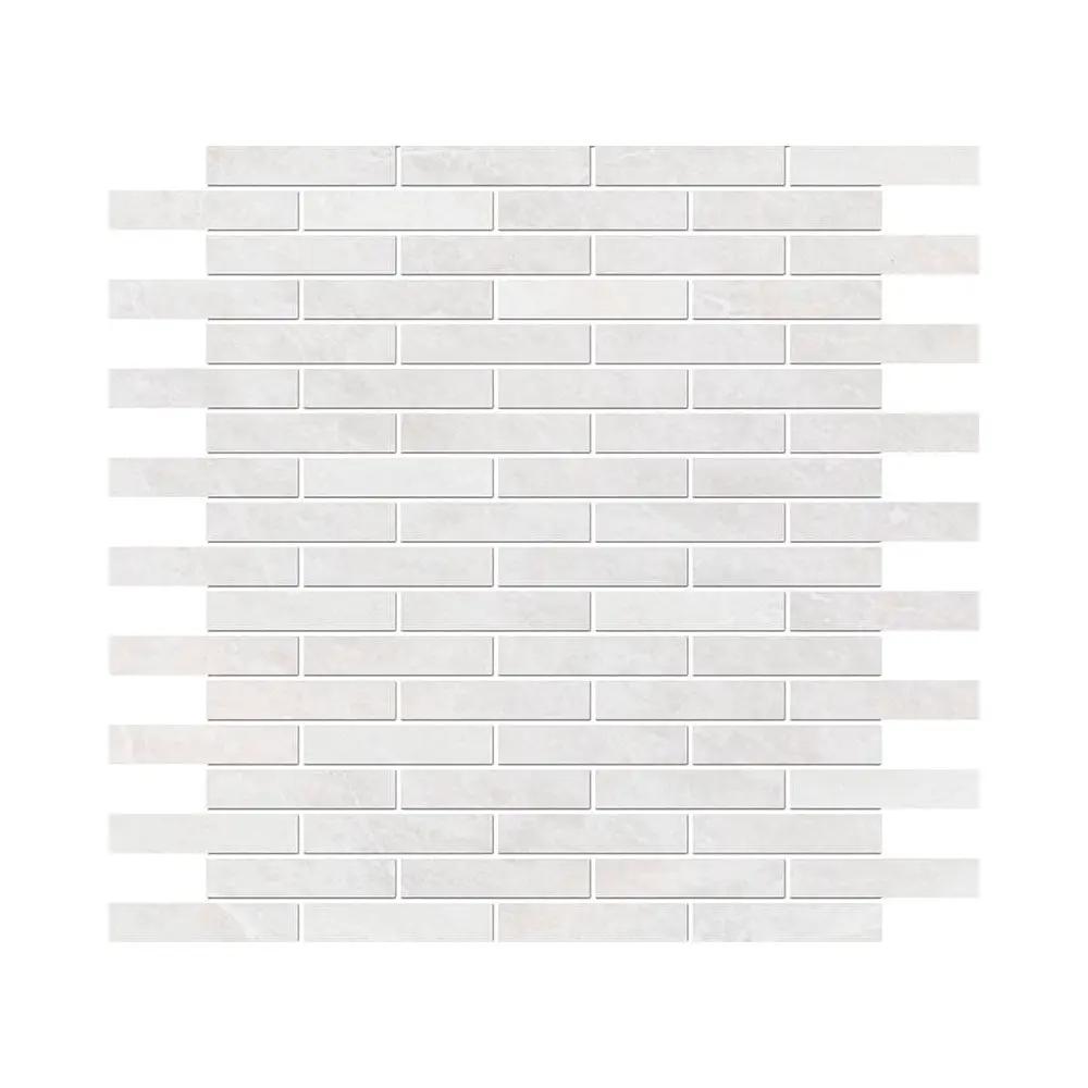 Siberian White Polished 5/8x3 Marble Mosaics 12x12