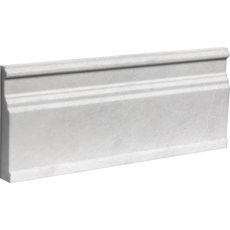 Siberian White Polished Modern Base Marble Moldings 5 1/16x12