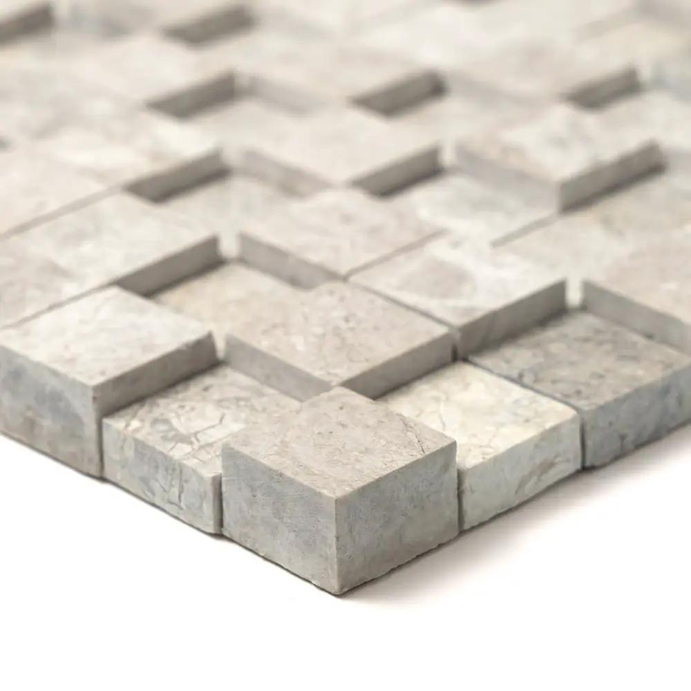 Silver Horizon Rock Face Forever Marble Mosaics 12x12