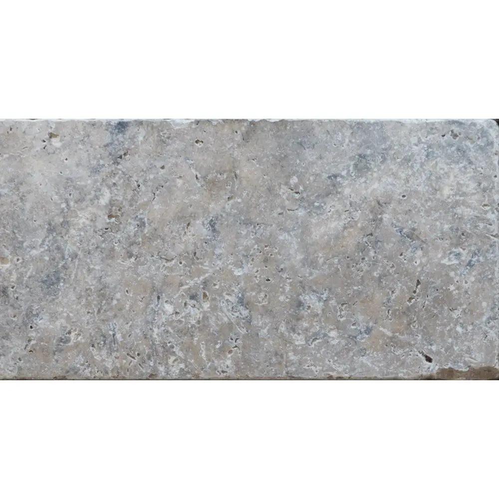 Silver Tumbled Travertine Pavers 6x12