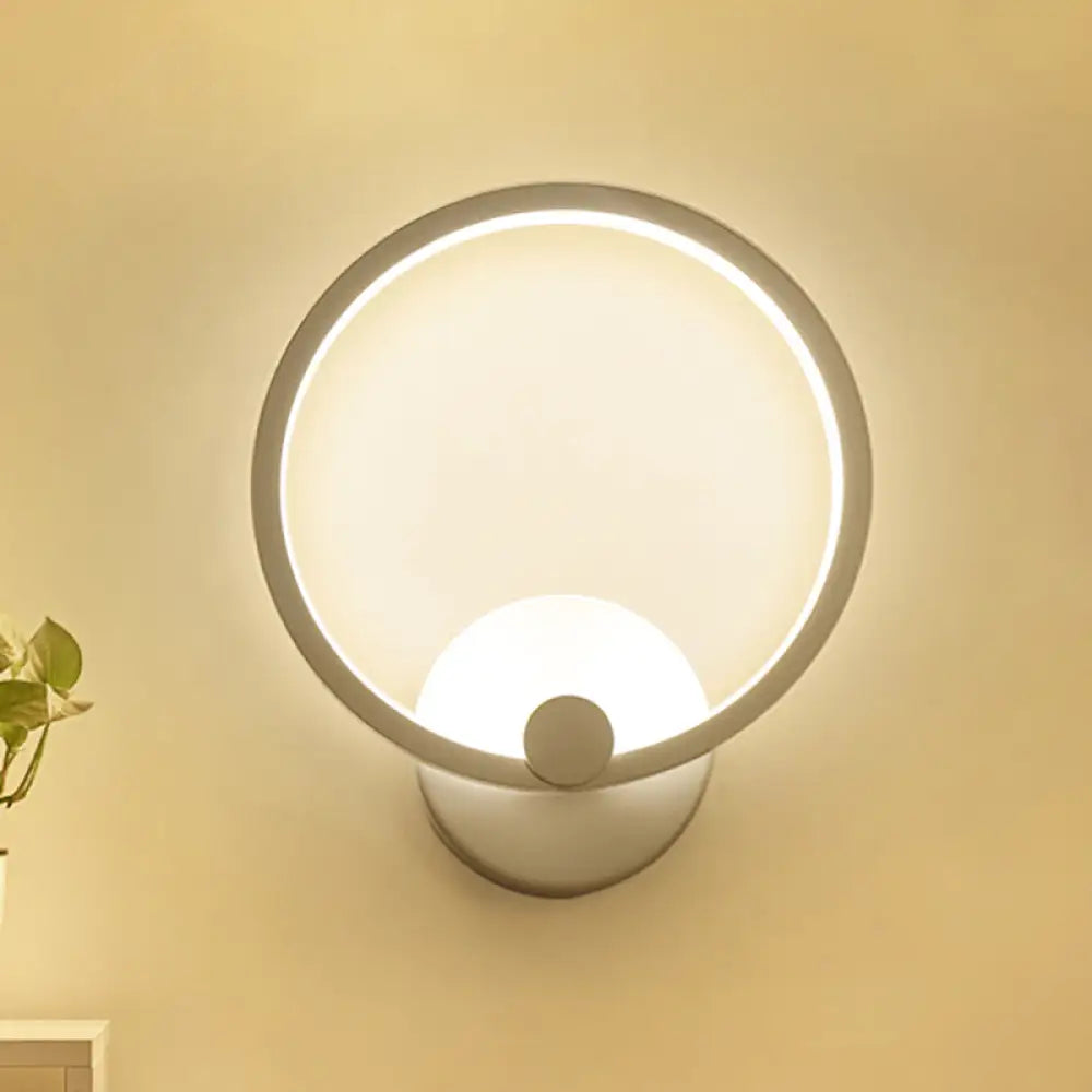 DecorBites™ Simplicity Loop Sconce Light Acrylic LED - 8"/12" Diameter - Warm/White - Bedroom Wall Lighting Fixture