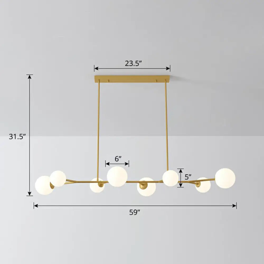 DecorBites™ Simplicity Opal Glass Molecular Island Suspension Light for Dining Rooms