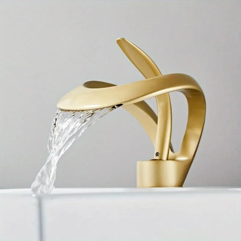 DecorBites™ Single Handle Waterfall Bathroom Sink Faucet