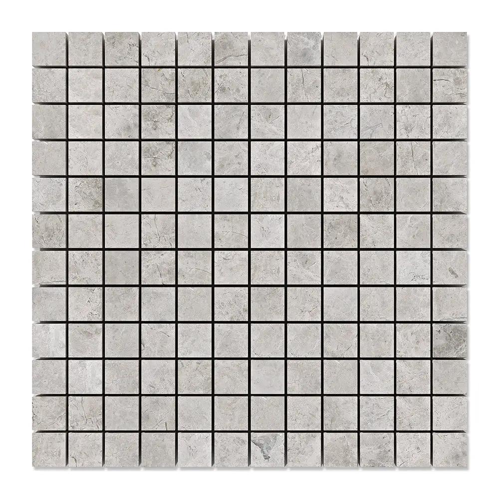 Silver Horizon Honed 1x1 Marble Mosaics 12x12
