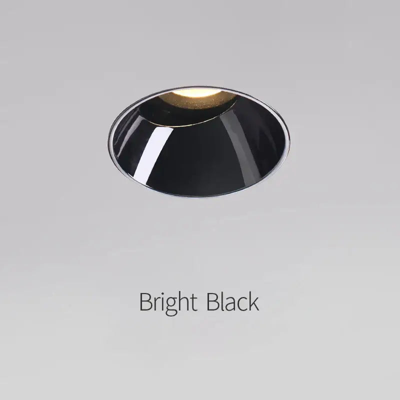 Sleek black glossy frameless led downlight for living room