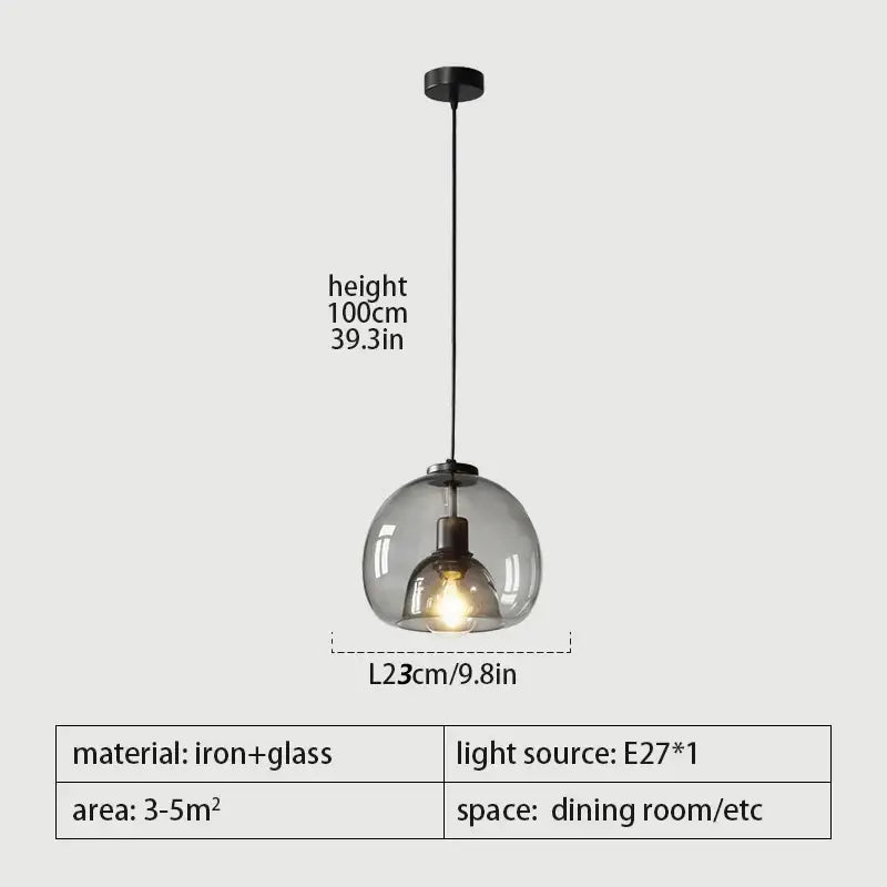 Smoked glass pendant lights trio for dining room dining table