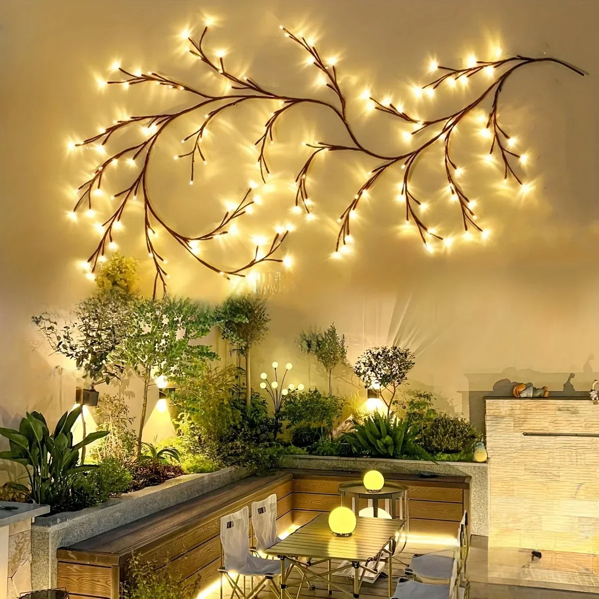 DecorBites™ Solar Willow Vine Light: Outdoor Decoration, Waterproof Fairy Light