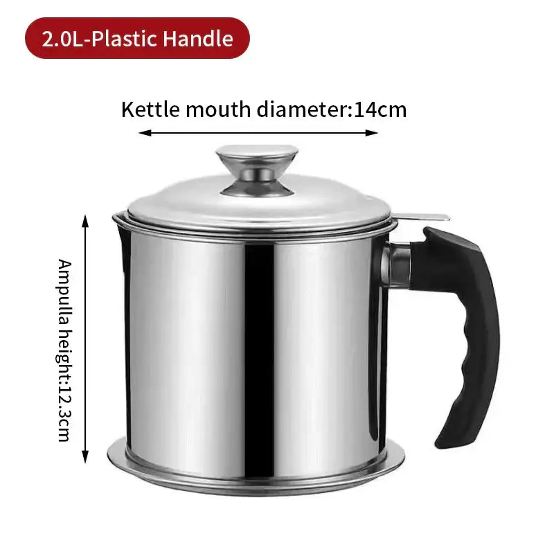 Stainless steel deep fryer pot with strainer and tongs kitchen tool