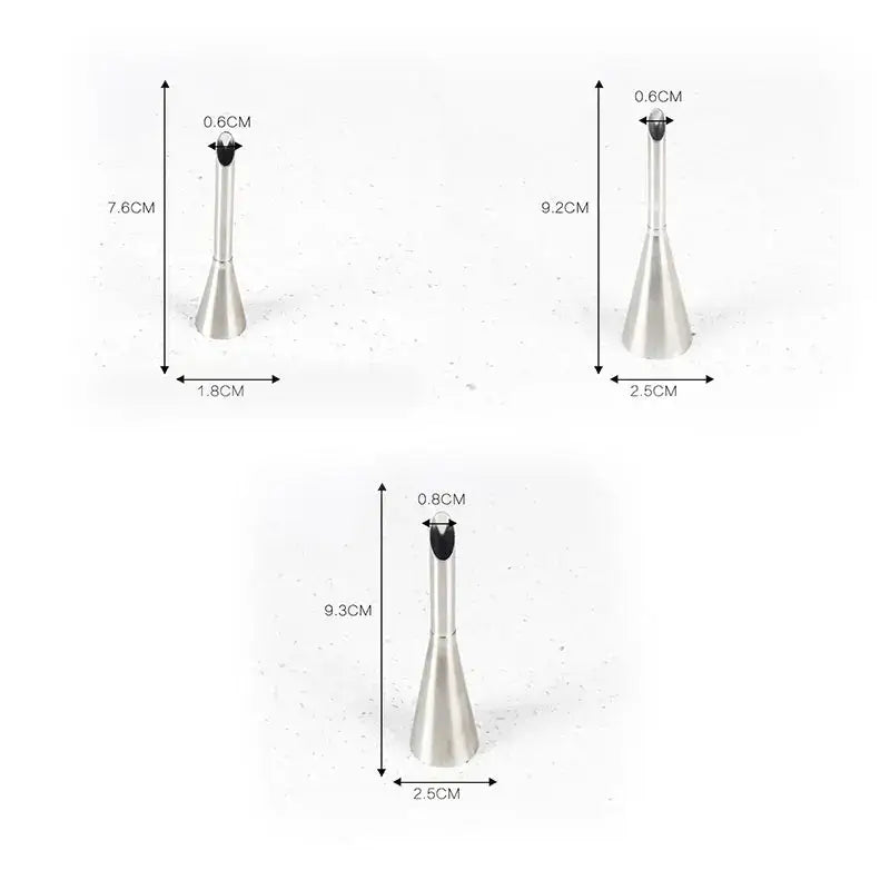 Stainless steel dessert puff cream nozzle set for kitchen baking