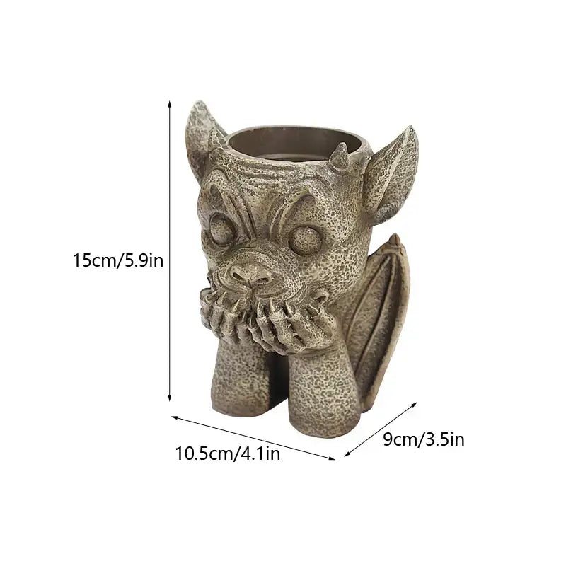 Stone gargoyle resin vase sculpture garden succulent planter set