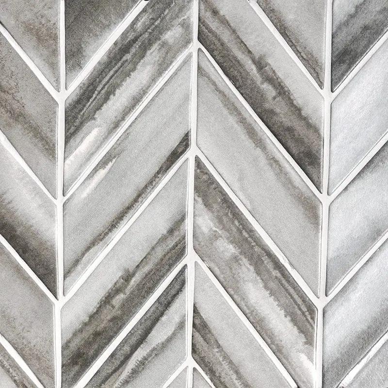 Storm Matte Chevron Ceramic Tiles 2x6