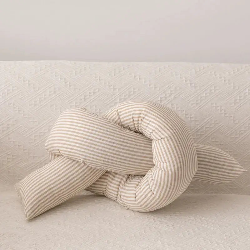 Striped beige & cream corduroy cloud star kids bedroom pillow