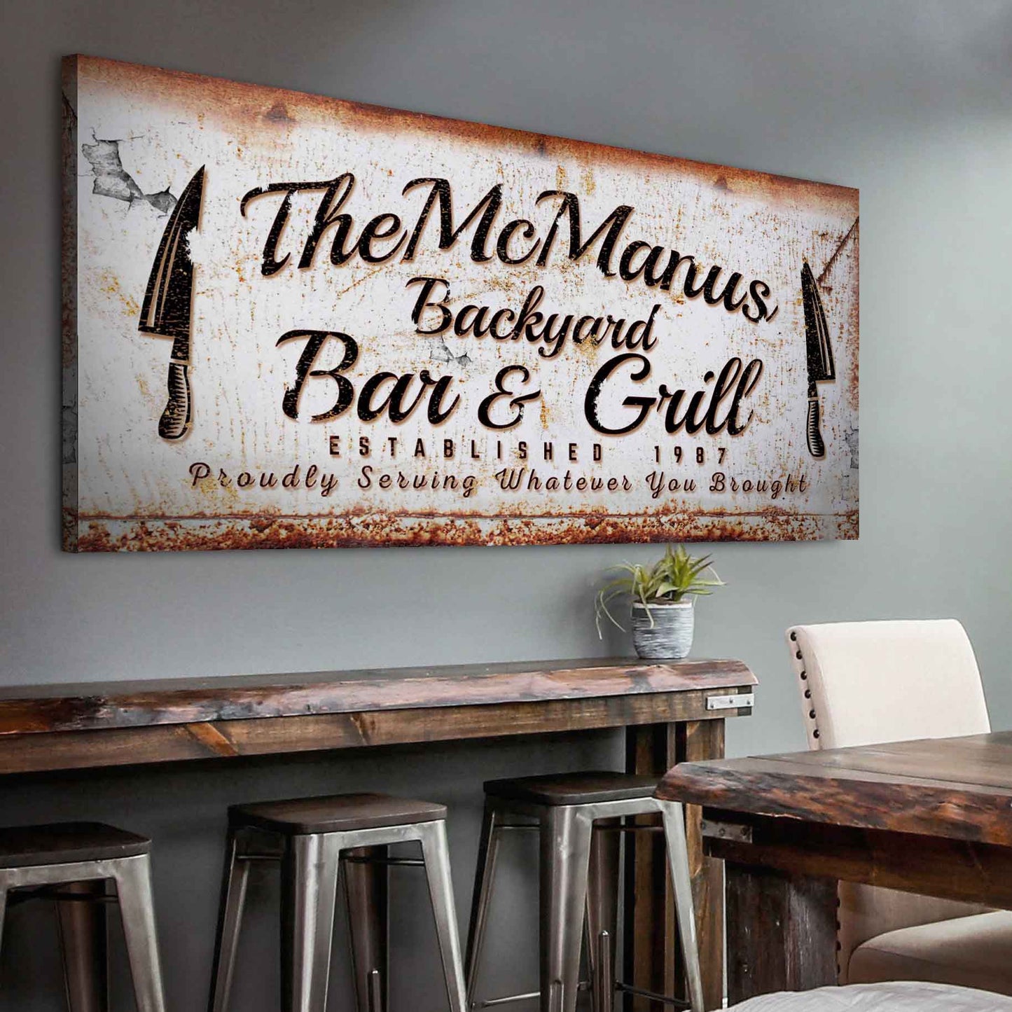 Backyard Bar & Grill Sign II