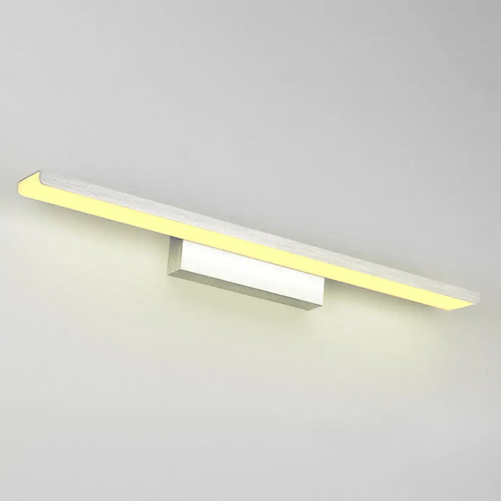 DecorBites™ Stylish Linear LED Vanity Sconce: Wall-Mounted Silver/Black Lamp with Acrylic Shade in Warm/White Light (16"/23.5" W)
