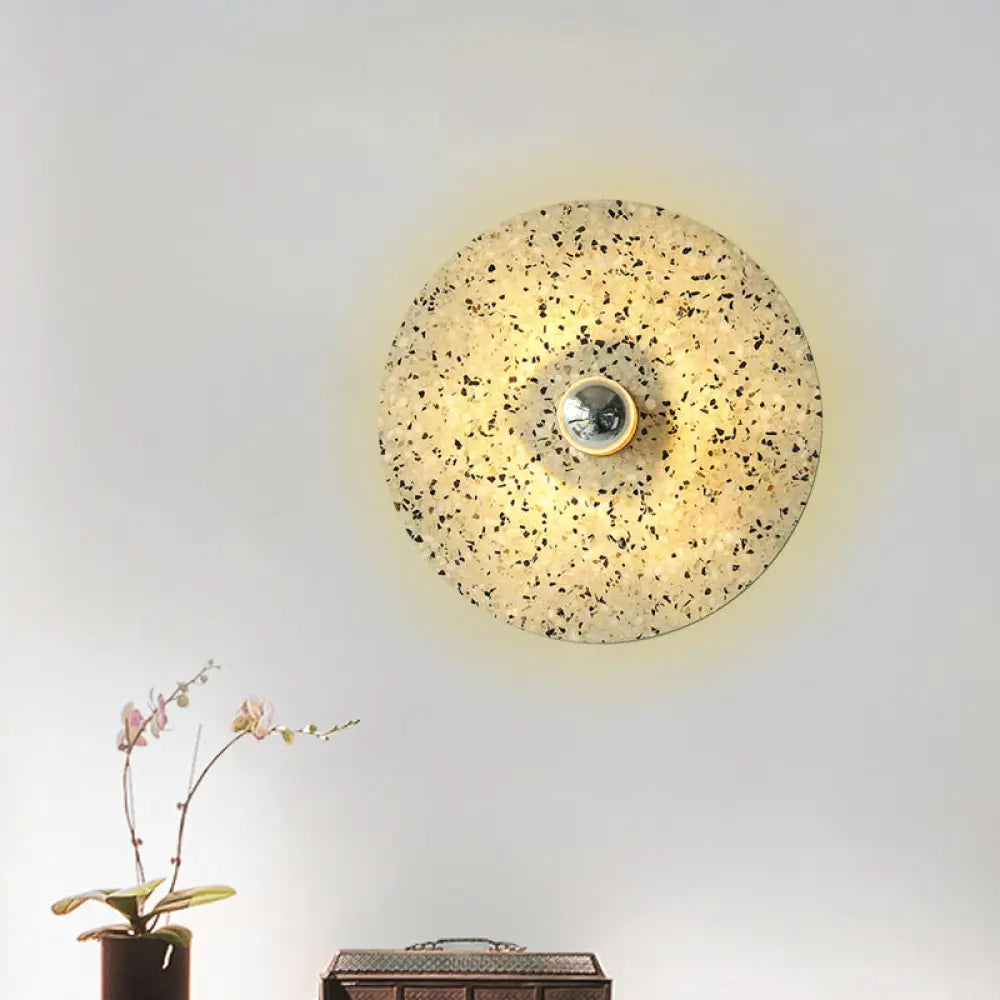 DecorBites™ Terrazzo Wall Mounted Light: Designer Style 1-Bulb Sconce for Corridors in Beige & Lake Blue