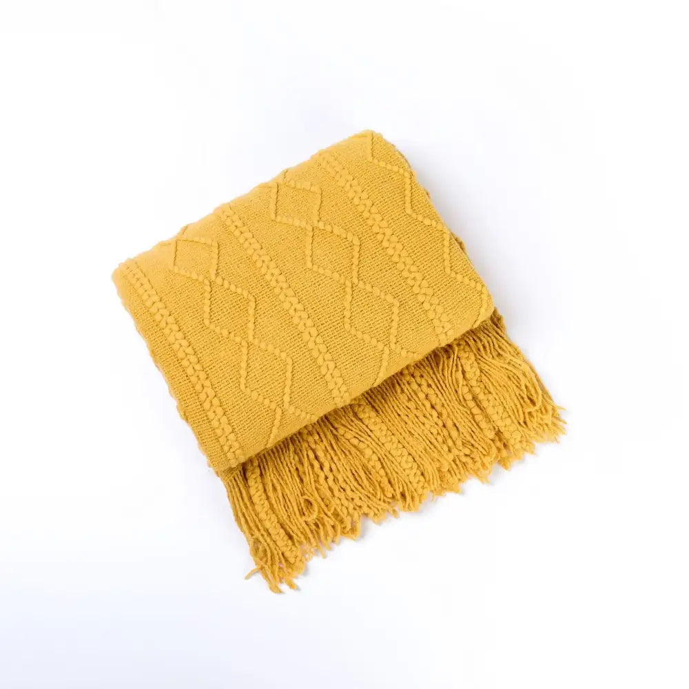 Textured diamond multi color knit throw blanket – living room cozy knit