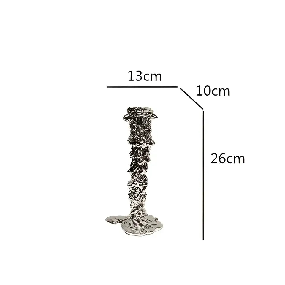 Textured gold & silver golden candlestick holder dining room centerpiece