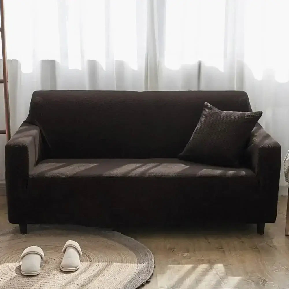 Textured purple cozy fleece sofa slipcover living room furniture wrap