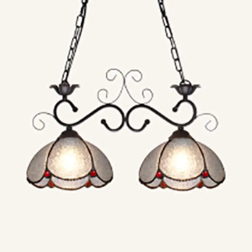Tiffany scalloped edged island light – kitchen blue & black chandelier