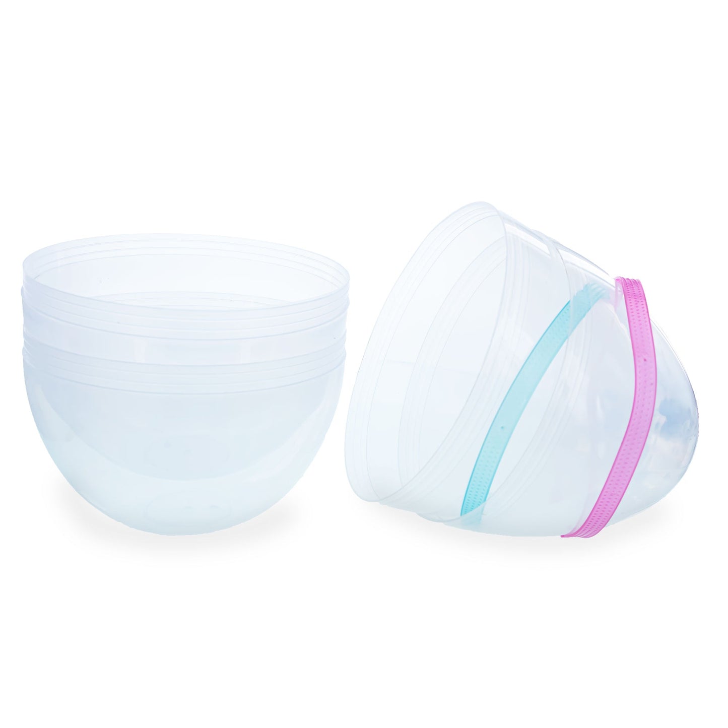 Set of 2 Transparent Jumbo Plastic Easter Eggs with Handles Large Size 10 Inches