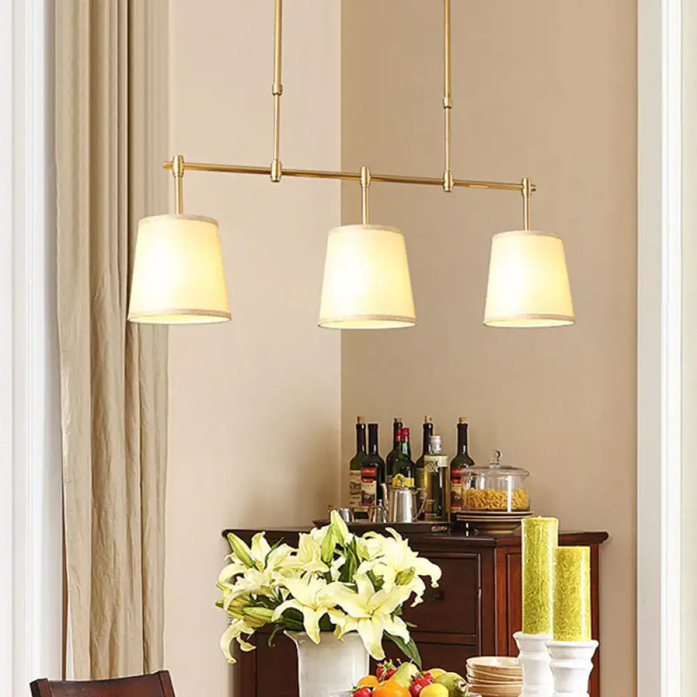 Traditional black & gold fabric pendant lighting dining room 3 lights