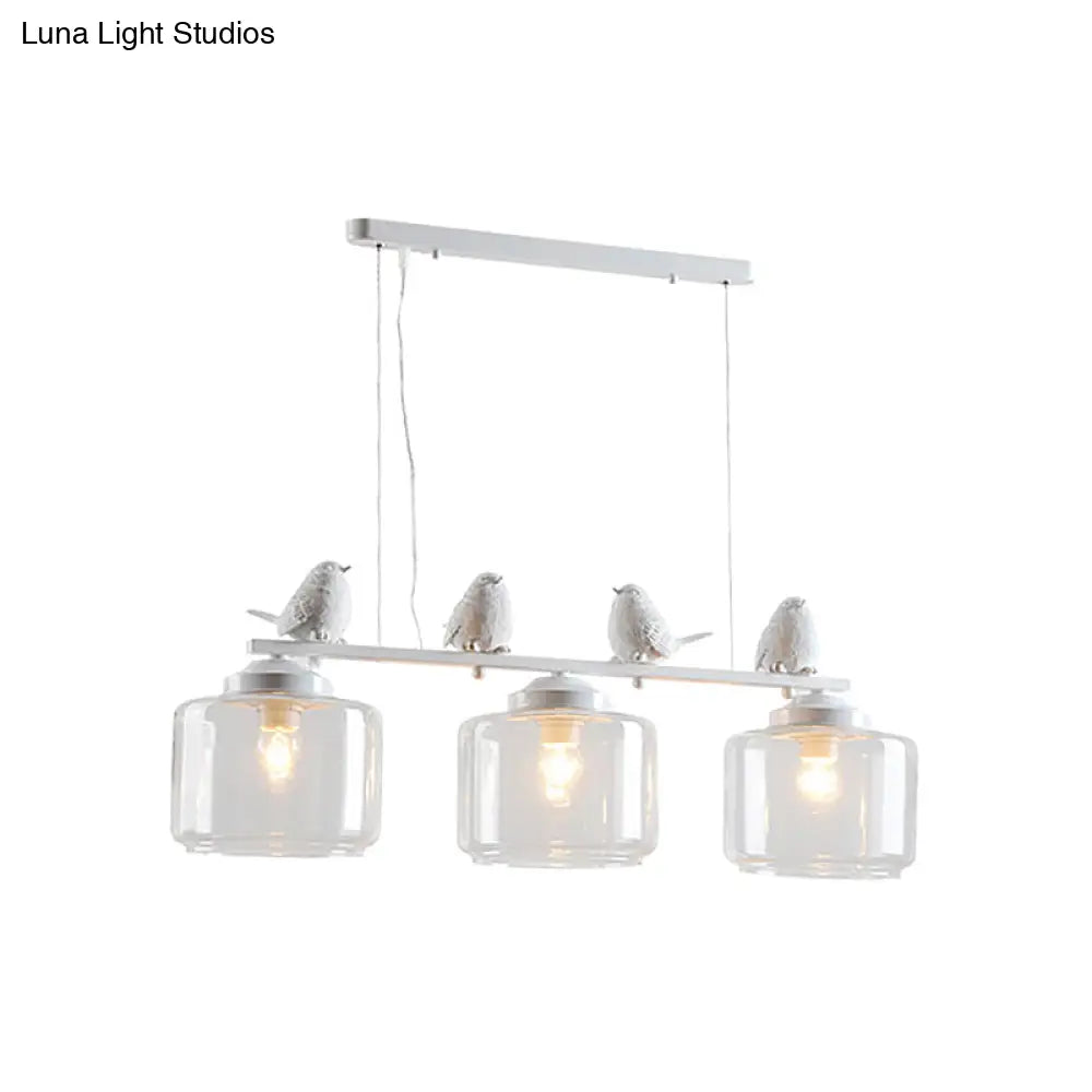 DecorBites™ Traditional Clear Glass Pendant with 3 Lights - Ideal for Dining Room or Kitchen Island Décor