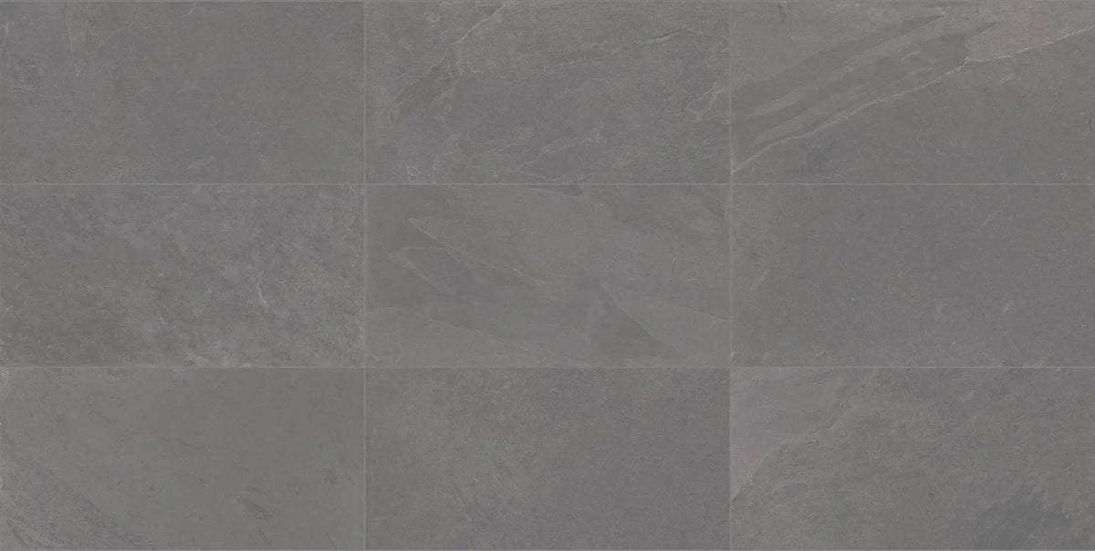 Trek Lead Slate Look Porcelain Tiles 12x24