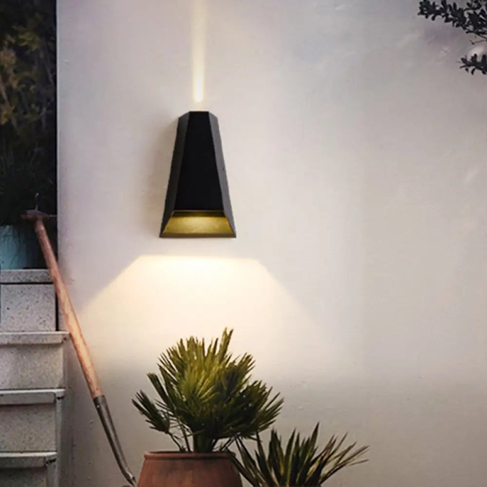 DecorBites™ Triangle Aluminum LED Wall Sconce in Black - Simple Style, Flush Mount, Warm/White Light