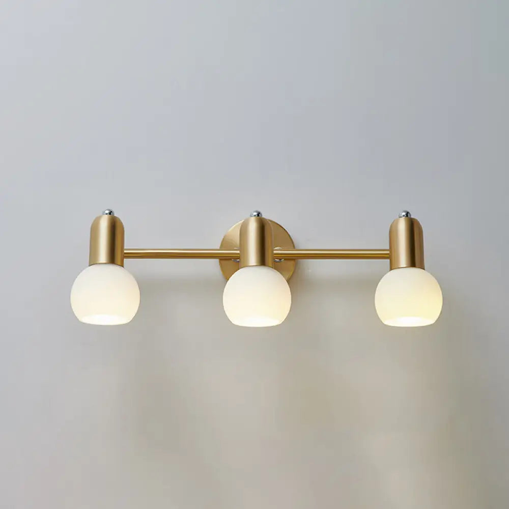 DecorBites™ Versatile Swivel Dome Milk Glass Vanity Light - Postmodern Brass Wall Lamp for Bath Décor