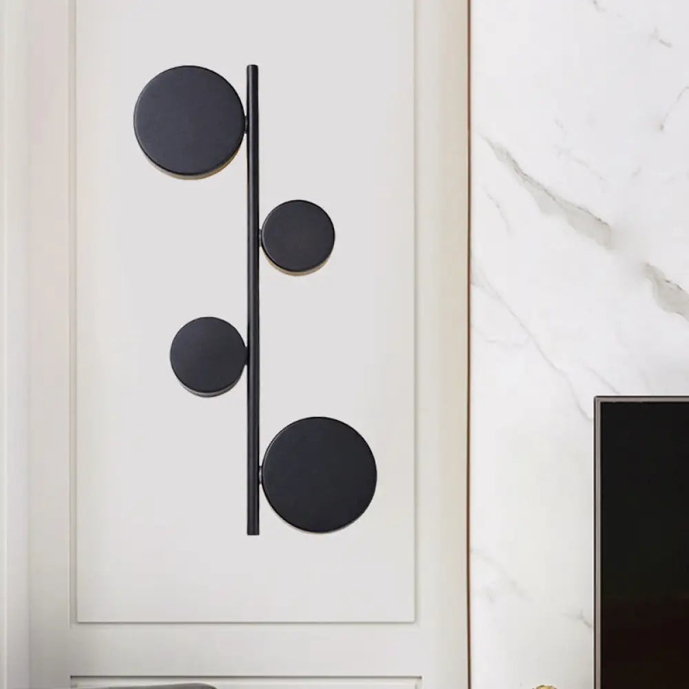 DecorBites™ Vertical Linear Sconce Light: Black/Gold Finish, Post-Modern Design with 3 LED Metal Wall Lamp Heads